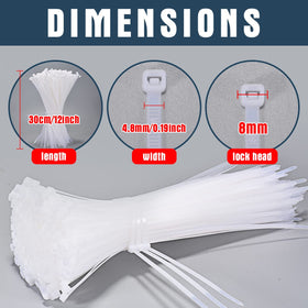 Generic Zcpotizi heavy-duty nylon cable ties withstand 50 lbs for tools and fences.