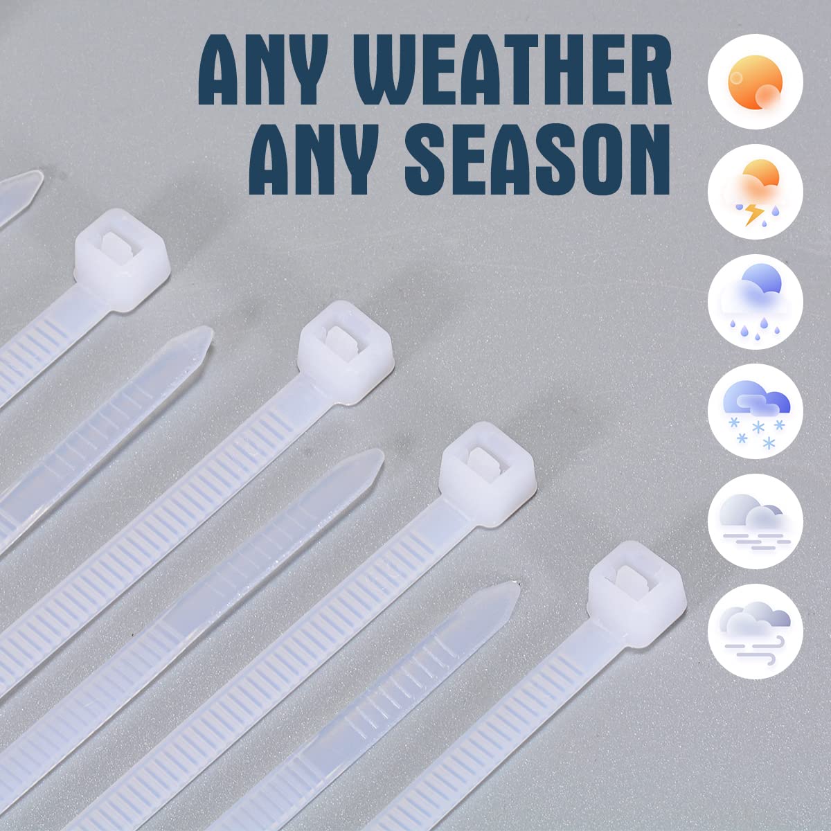 Generic Zcpotizi long zip ties simplify cable management for canopies and tarps.