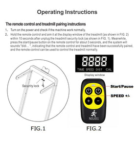GENGQIANSI remote beside treadmill display for precise start and speed control
