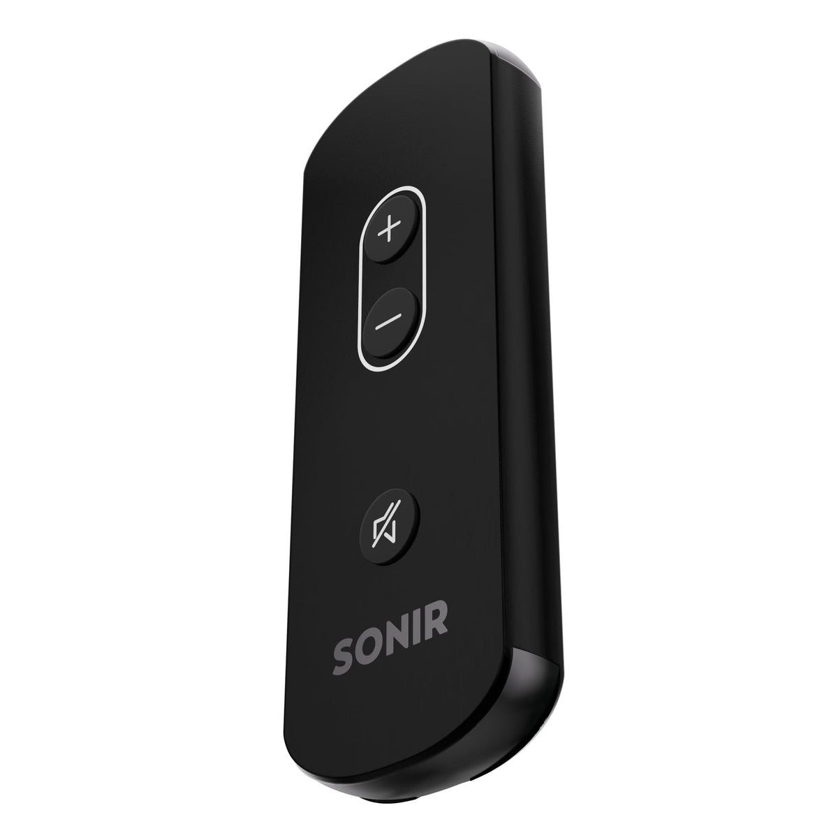 Genie SONIR remote in hand demonstrating comfortable scale and grip