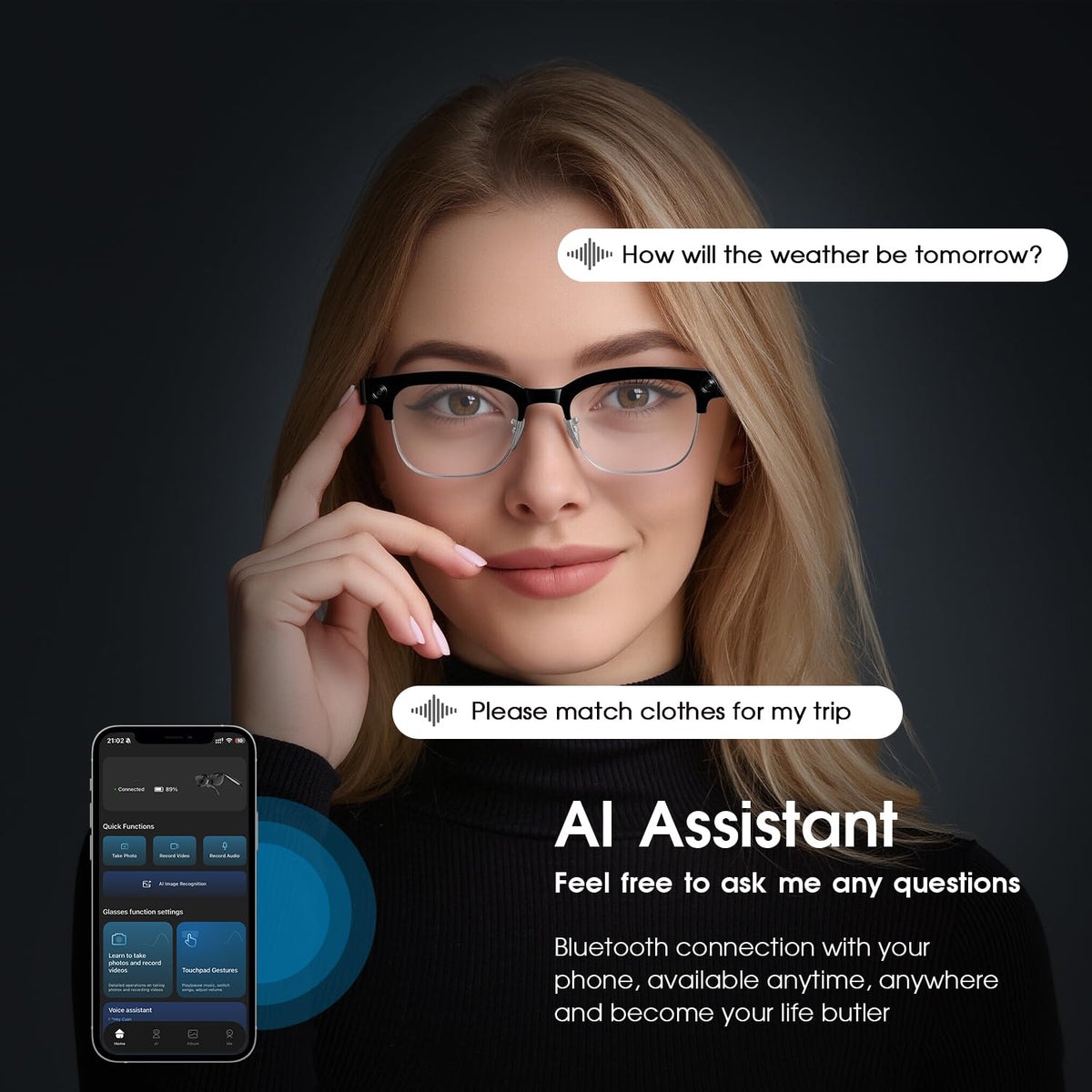 GenXenon AI Smart Glasses AI translation UI shown for real-time communication