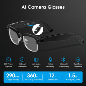 GenXenon AI Smart Glasses worn on model for immersive 4K video recording
