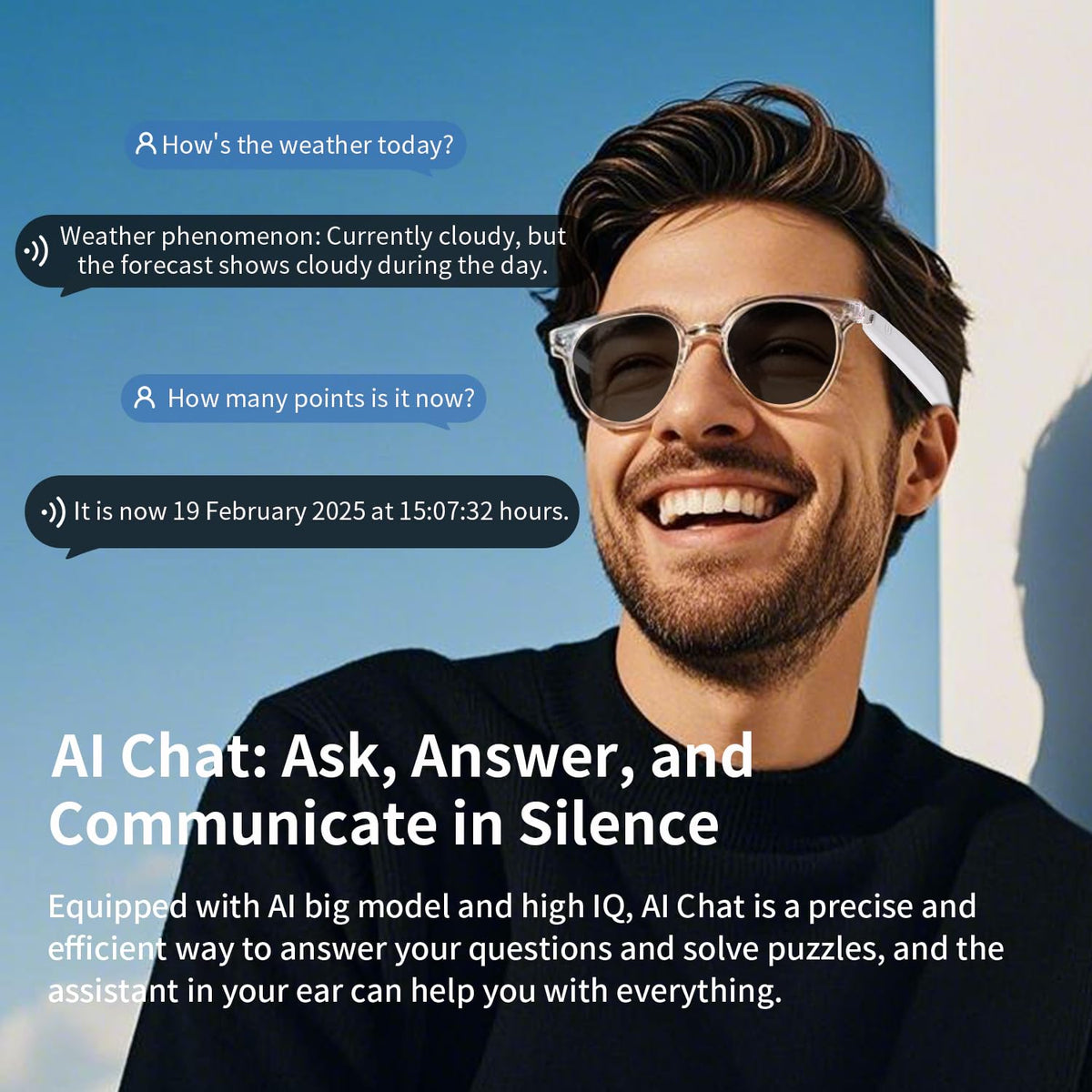 GenXenon AI Translation Glasses use open ear sound for clear binaural calls