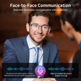 GenXenon AI translator glasses charging indicators on both sides