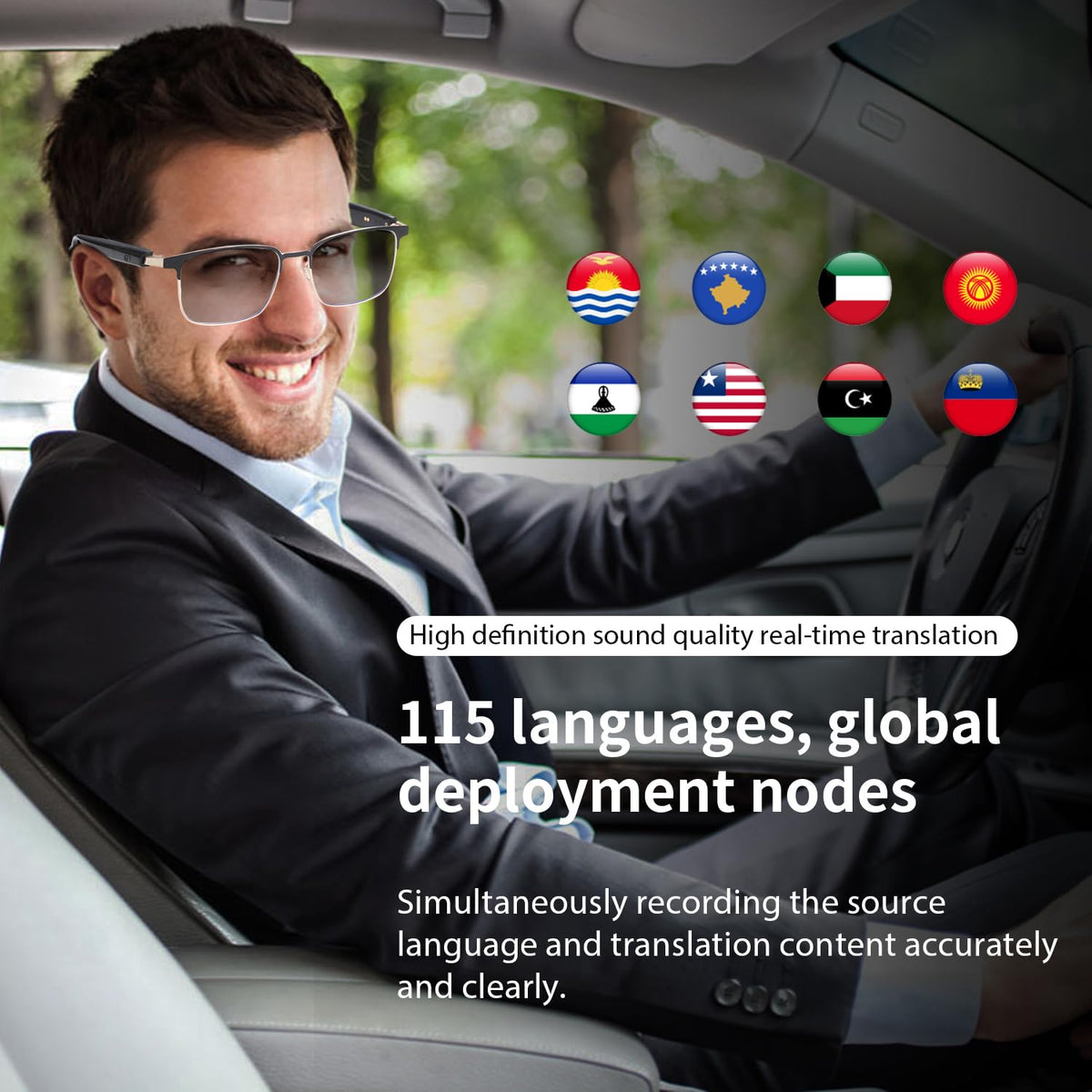 GenXenon AI translator glasses with photochromic lenses indoors outdoors