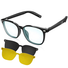 GenXenon smart glasses showing magnetic lens switch for easy lens exchange