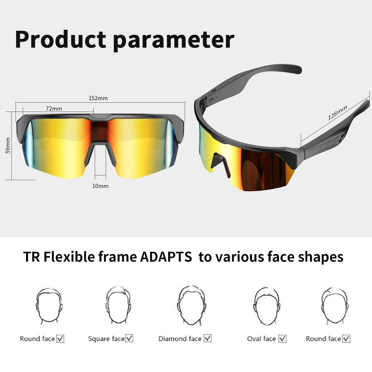 GenXenon Bluetooth 5.3 glasses connect for music and hands-free calls