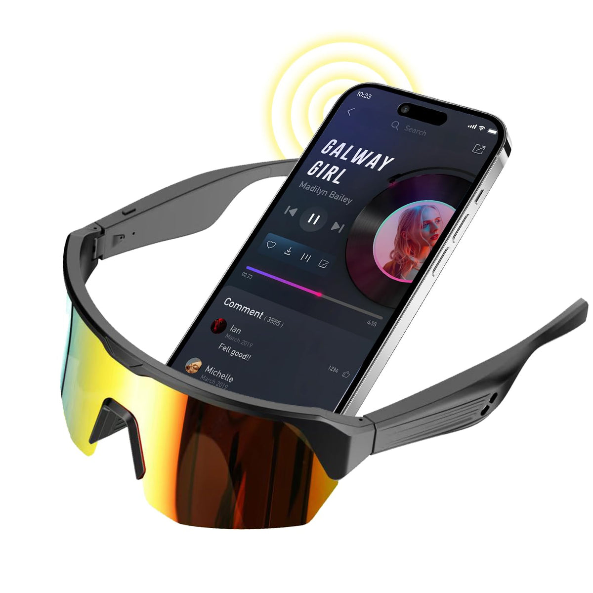 GenXenon sports smart sunglasses with polarized lenses reduce glare during outdoor cycling