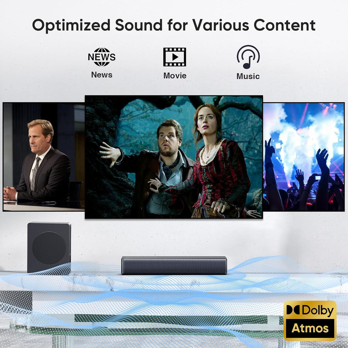 GEOYEAO compact sleek design fitting TV decor and space.