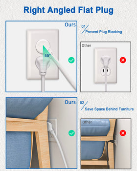 Gerass power strip next to a smartphone and lamp showing compact size and convenience