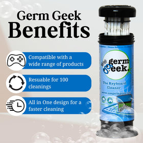 Germ Geek anti-static brush reducing static and protecting delicate electronics