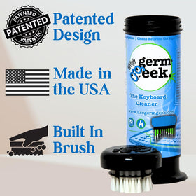 Germ Geek electronics cleaner used on laptop surfaces to lift grime safely
