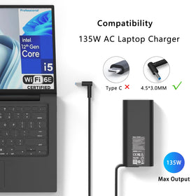GERVGHS 135W charger packaging includes cable for convenient setup