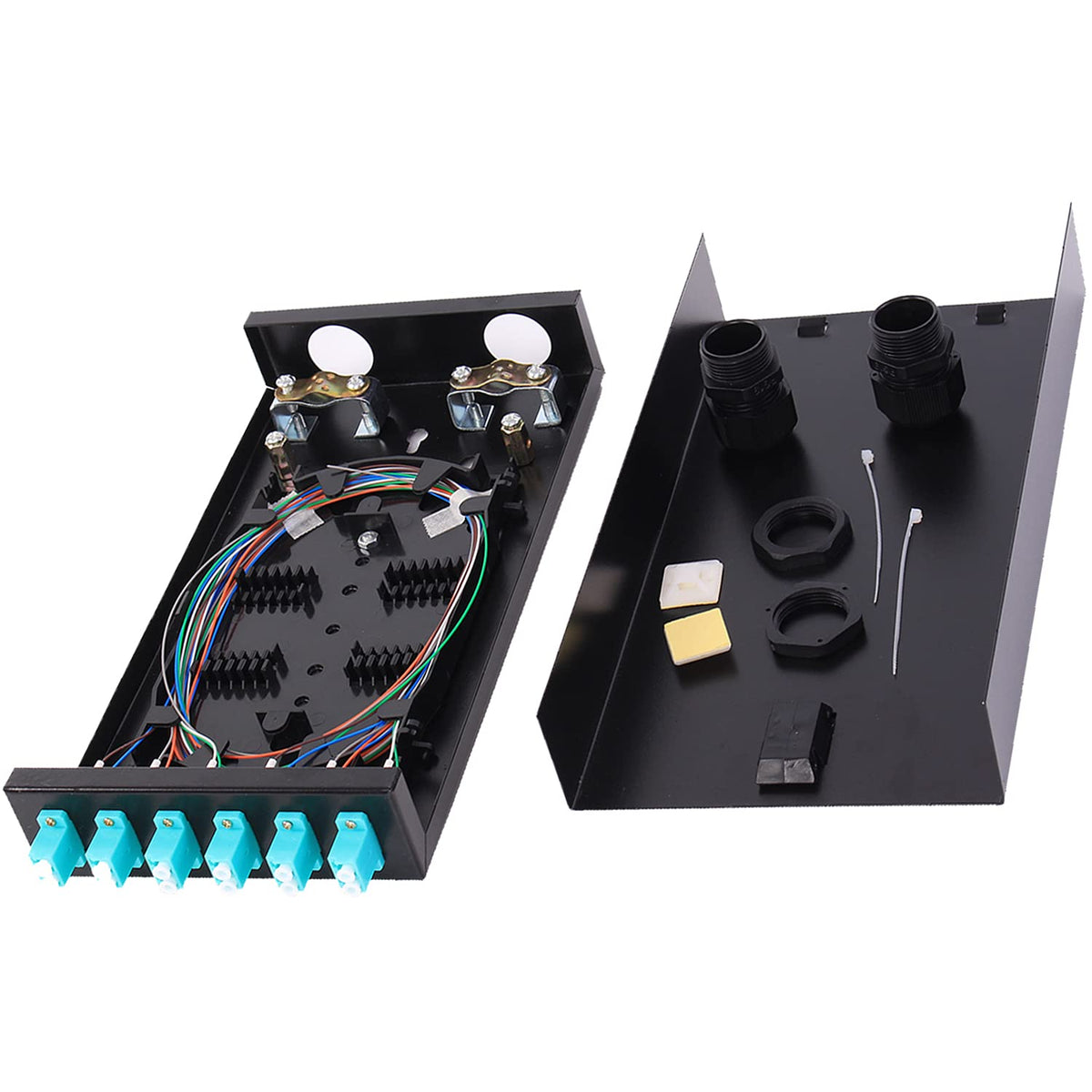 GESD front panel showing six duplex ports and secure wall-mount benefit