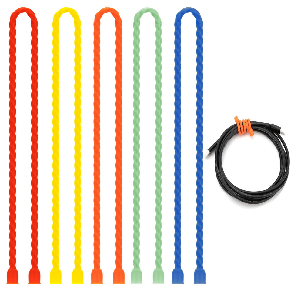 GESIPOR 24-inch silicone cable ties pack for versatile, reusable bundle.