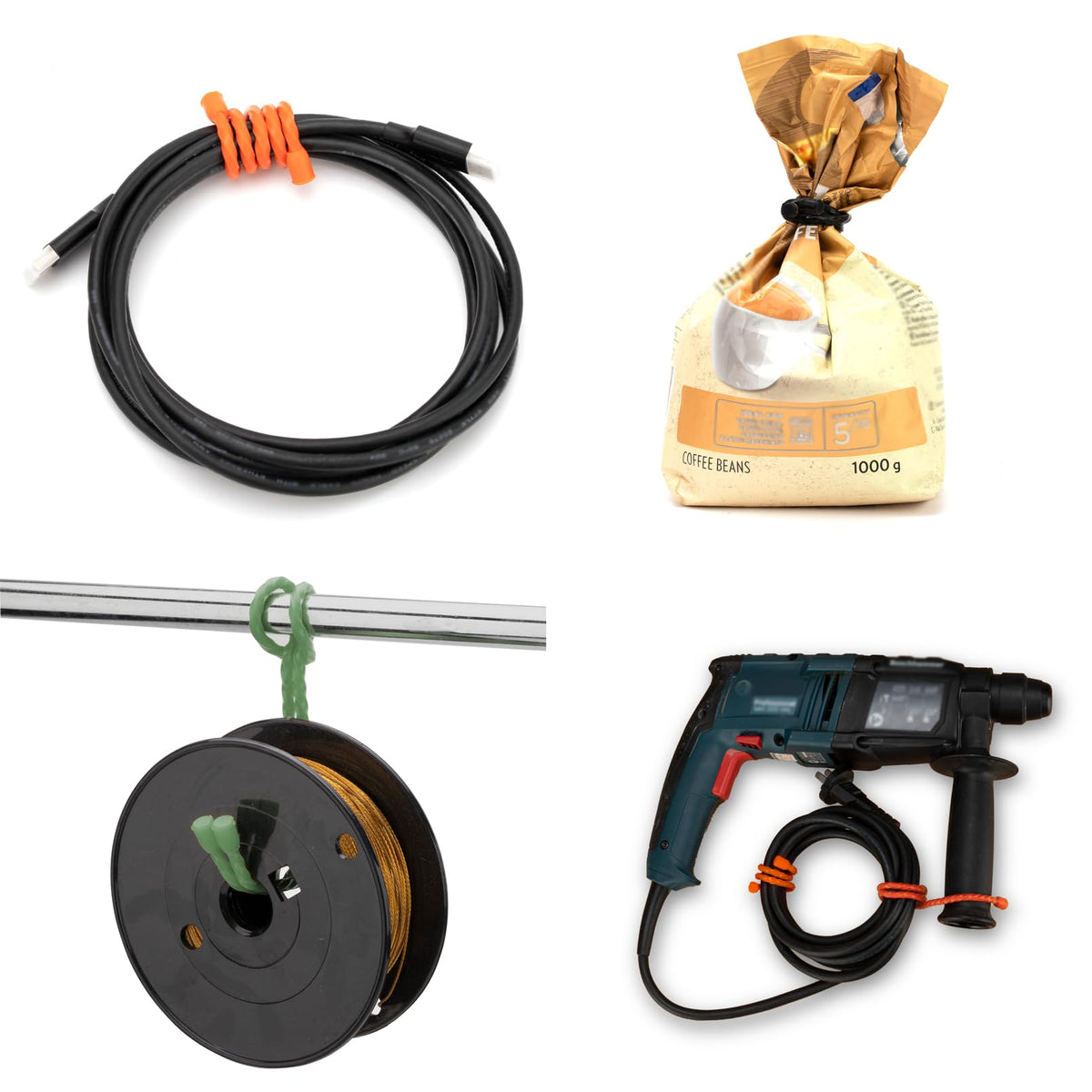 Gesipor bundle wires in kitchen or garage with sturdy ties