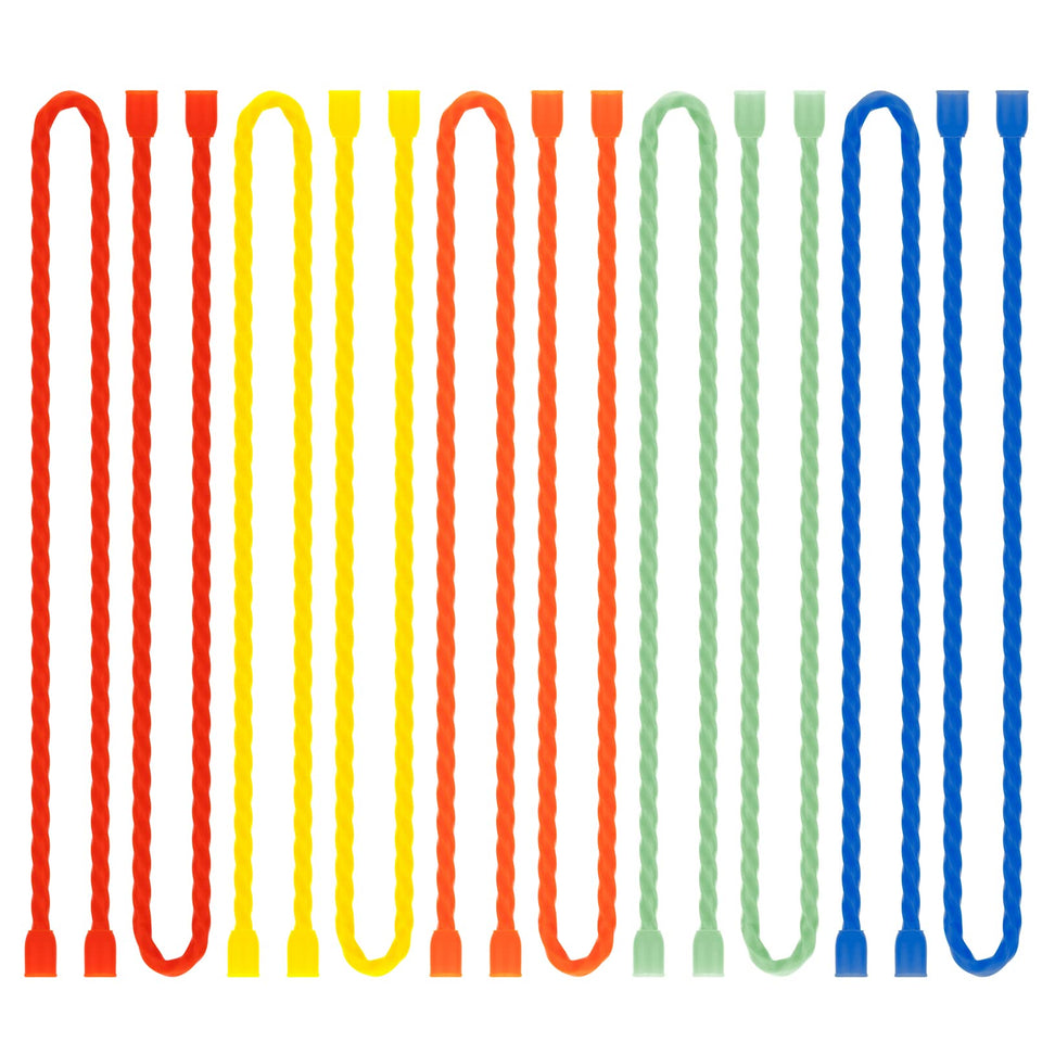 GESIPOR silicone cable ties 18in 10-pack for neat, safe wire organization indoors and outdoors.