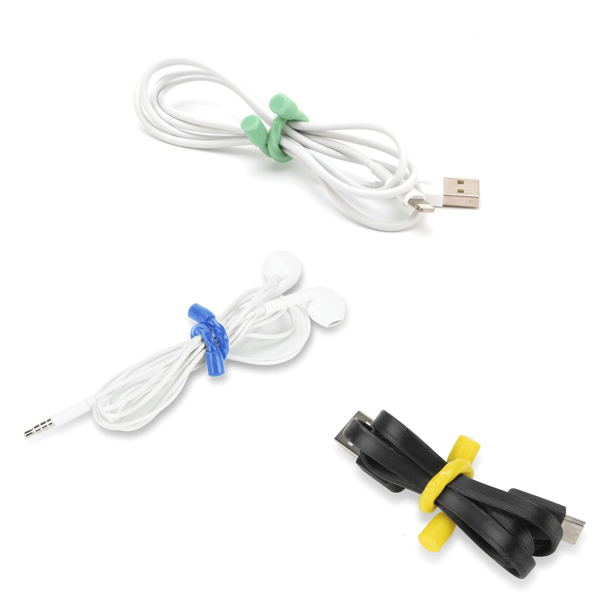 GESIPOR 24-inch silicone cable ties holding a tangle of cables behind a TV
