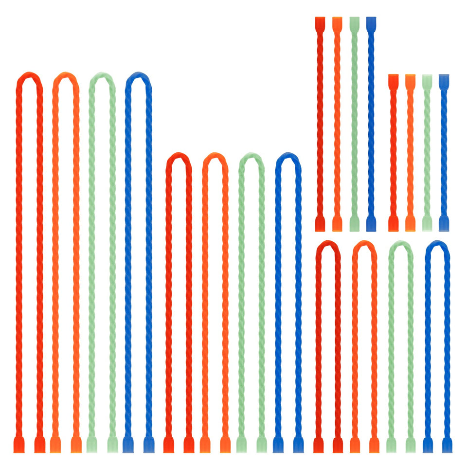 GESIPOR silicone cable ties package with multiple lengths for versatile bundling