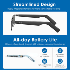 GetD 2026 glasses with Bluetooth 5.4 for fast, stable connections