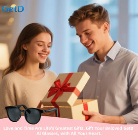 GetD AI Glasses include Bluetooth 5.4 and dual mics for calls.