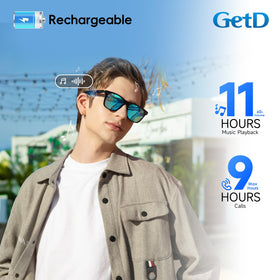 GetD AI Glasses charging case extends battery with quick top-up.