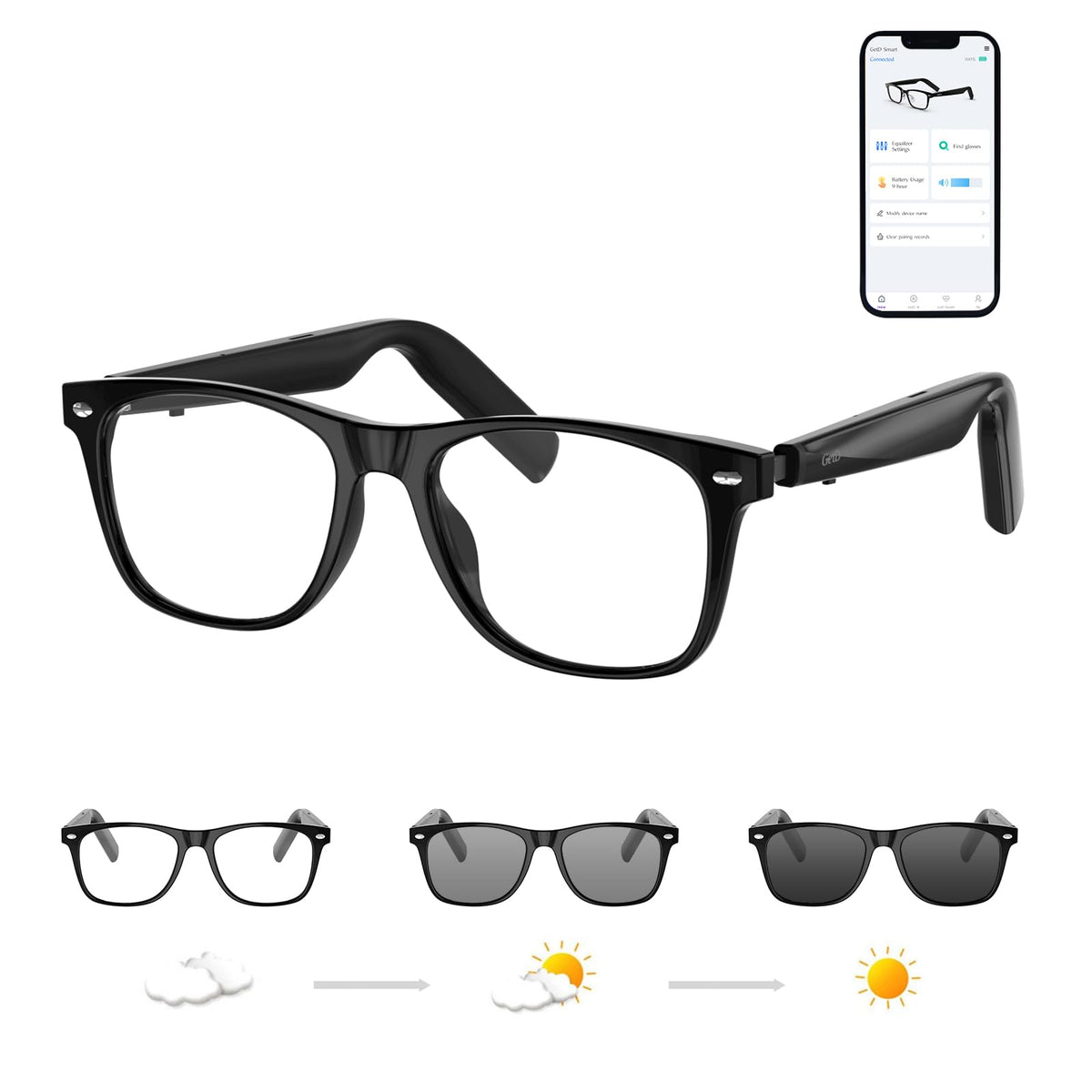 GetD AI glasses AI assistant UI enables hands-free conversations.