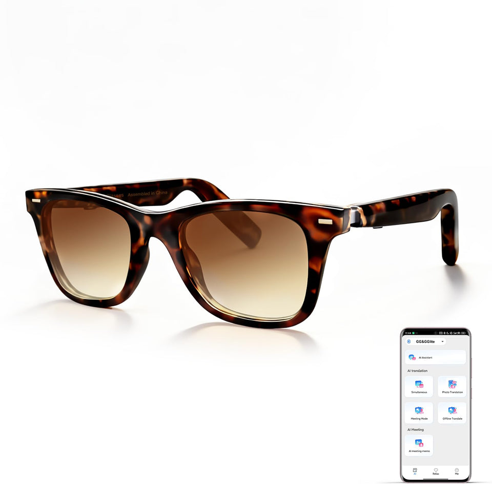 GetD AI Glasses front view for daily wear and tech style.