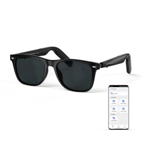GetD AI Glasses on face with translation UI for real-time communication