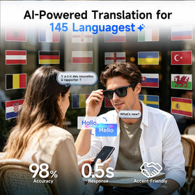 GetD AI glasses deliver open-ear audio for hands-free calls and music.