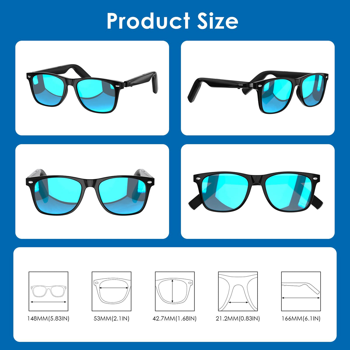 GetD AI Glasses open-ear audio emphasizing hands-free listening and clear calls