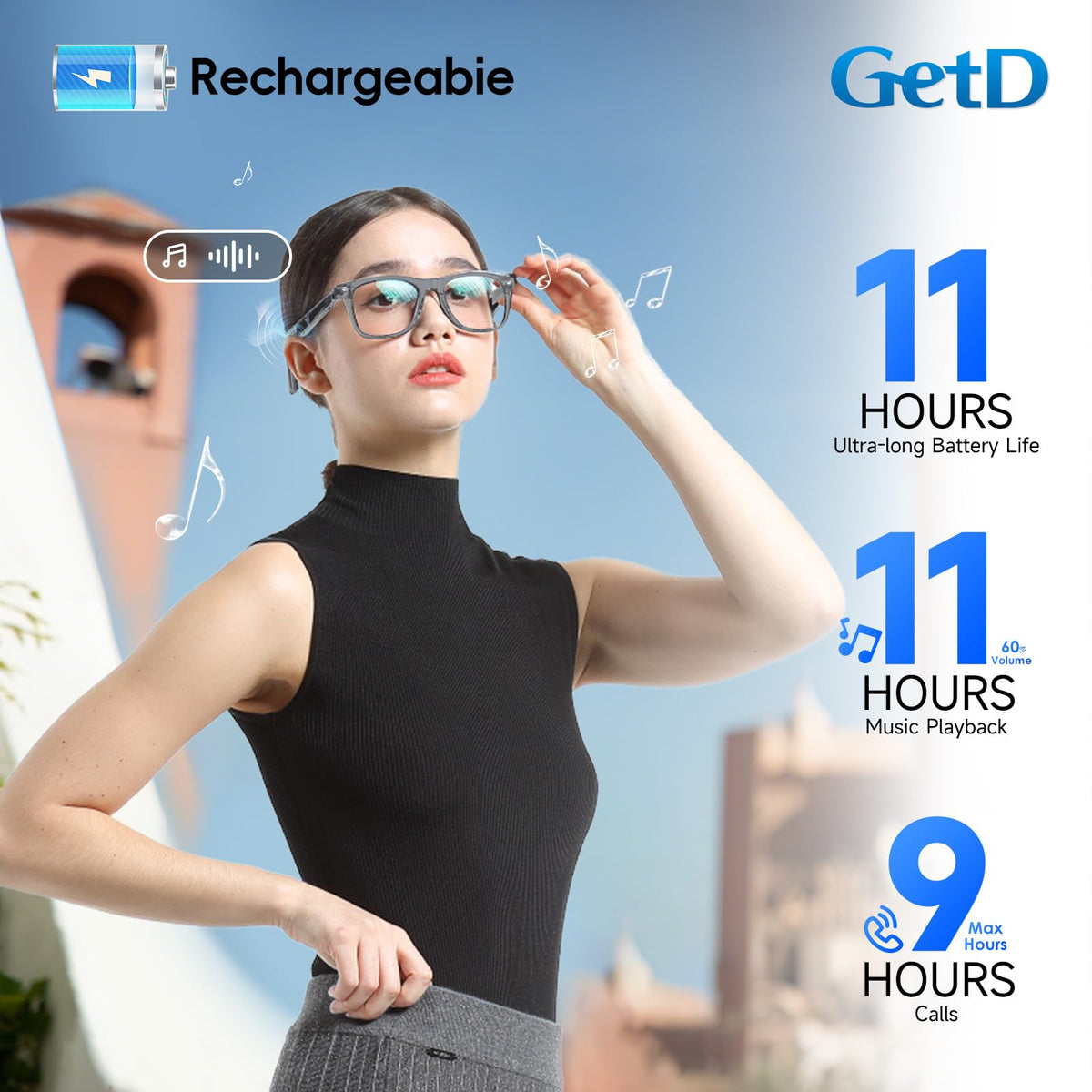 GetD AI Glasses polarized anti blue light lenses for glare reduction