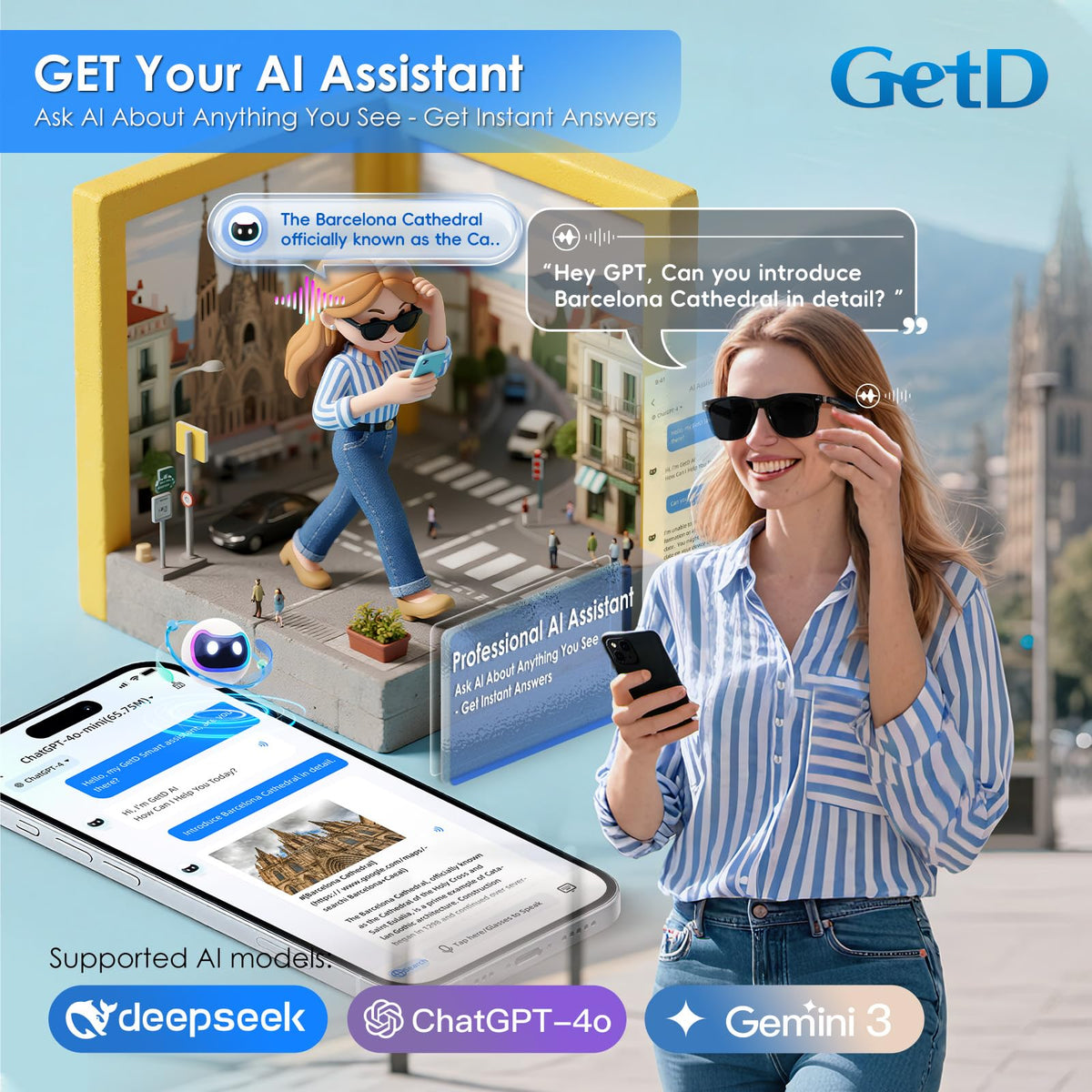 GetD AI Glasses polarized lenses with UV protection