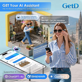 GetD AI Glasses with polarized UV400 lenses reduce glare for sunny days.