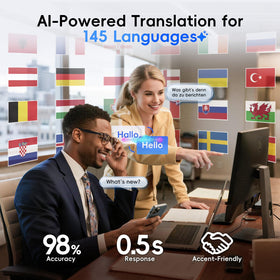 GetD AI Glasses real time translation across 145 languages