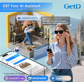GetD AI Glasses translation feature enabling real-time multilingual conversations.