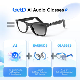 GetD AI Glasses 100% UV protection for daily sun exposure.