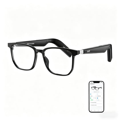 GetD smart glasses open-ear audio for hands-free listening and calls.