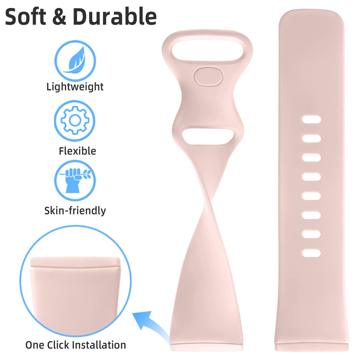 Getino installation close-up illustrating tool-free attachment to smartwatch