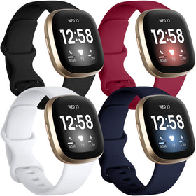 Getino Fitbit Sense black band for daily wear with secure fit.