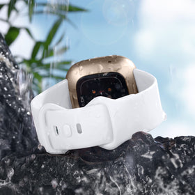 Getino Fitbit Sense white band offers clean look and soft touch.
