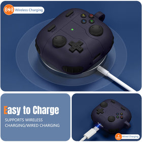 Getino Game Case for AirPods 4 anti-lost keychain attached to bag