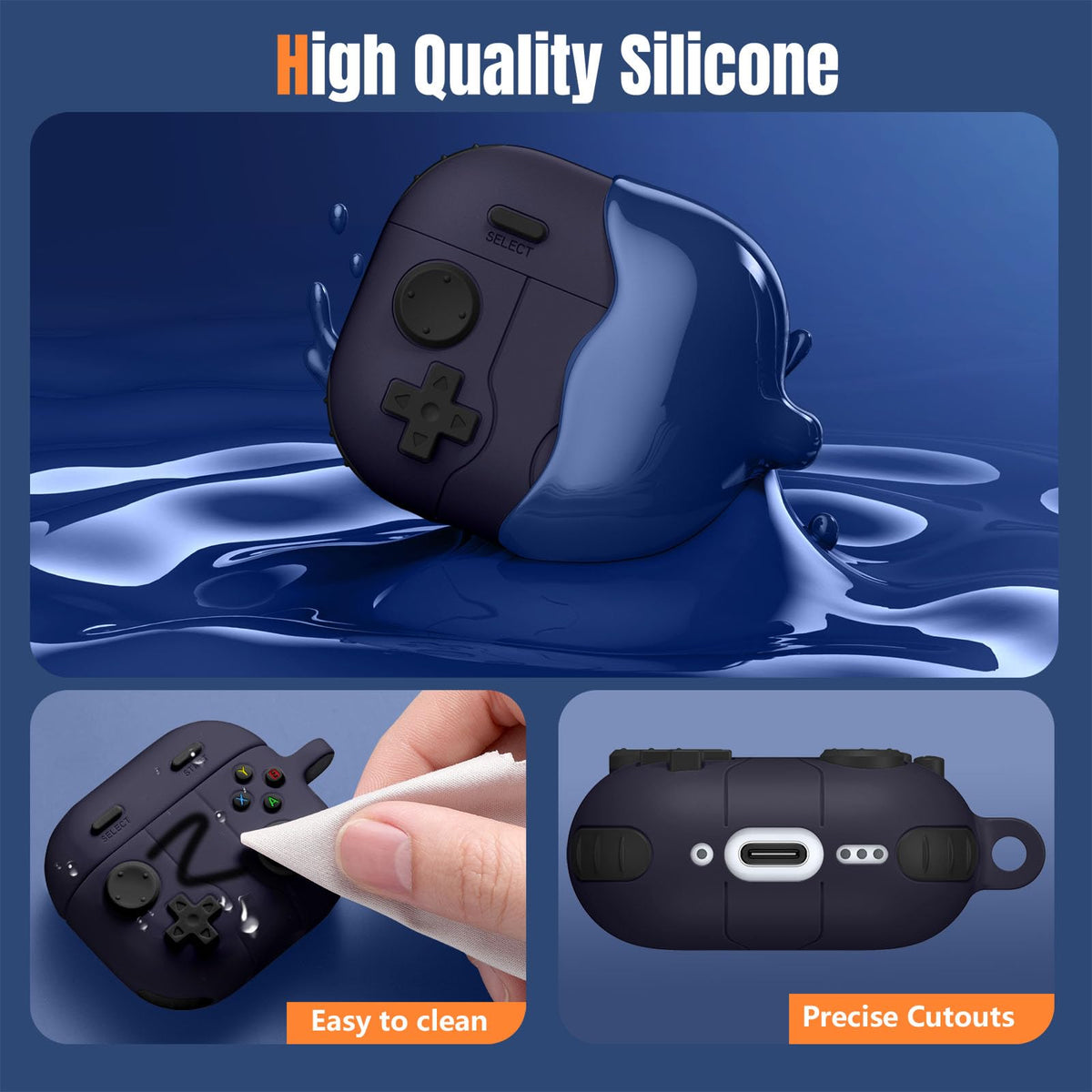Getino Game Case for AirPods 4 with cleaning pen and brushes included