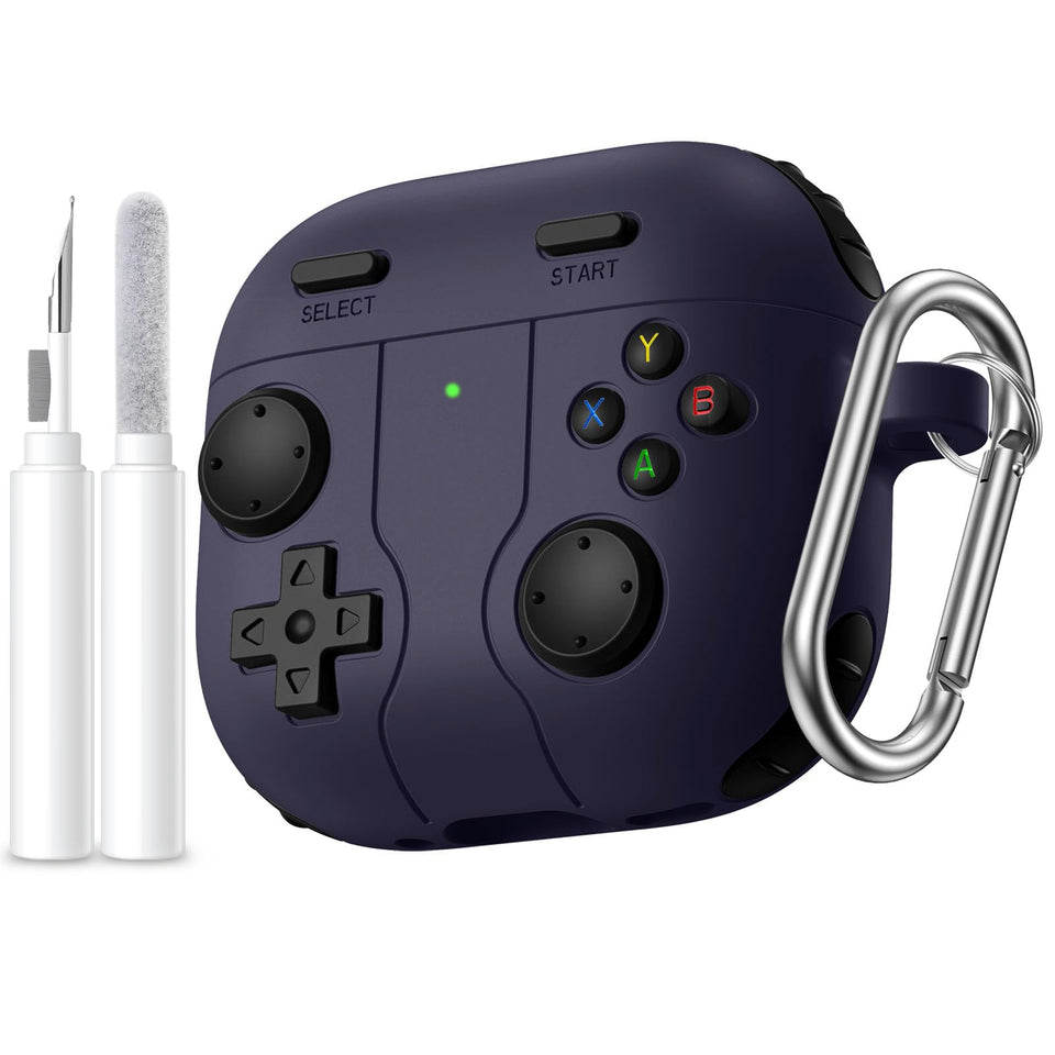 Getino Game Case for AirPods 4 front view with playful 3D buttons for protection