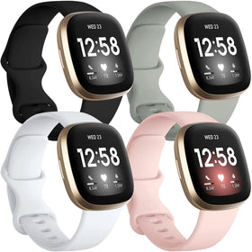 Getino Sense Versa band black, comfortable silicone strap for daily wear with secure fit.