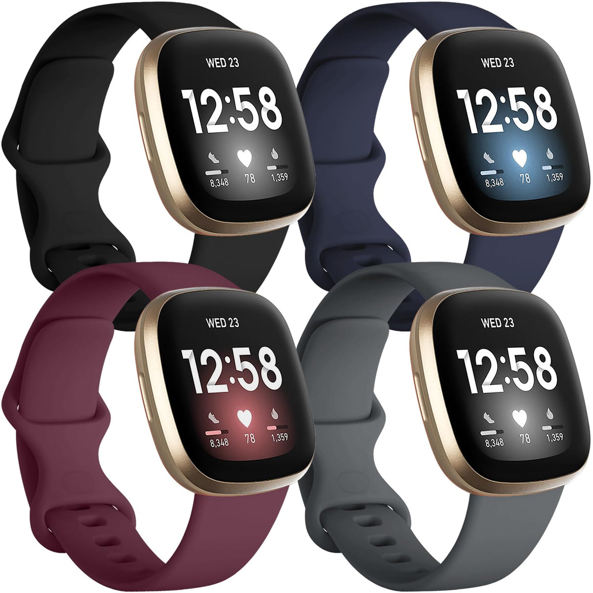Getino black Sense/Versa band for all-day comfort and secure fit.