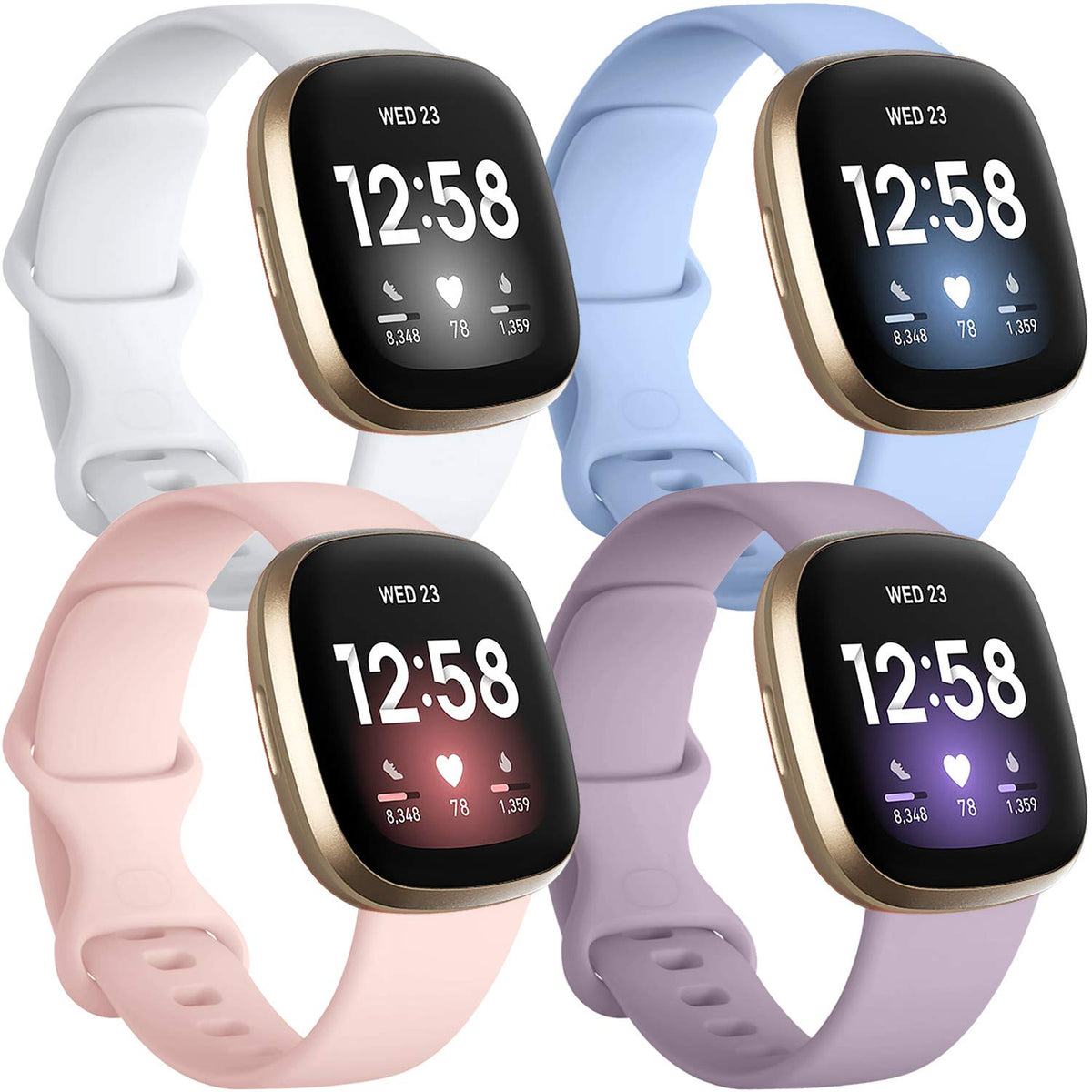 Getino lilac band on wrist with secure, comfortable fit