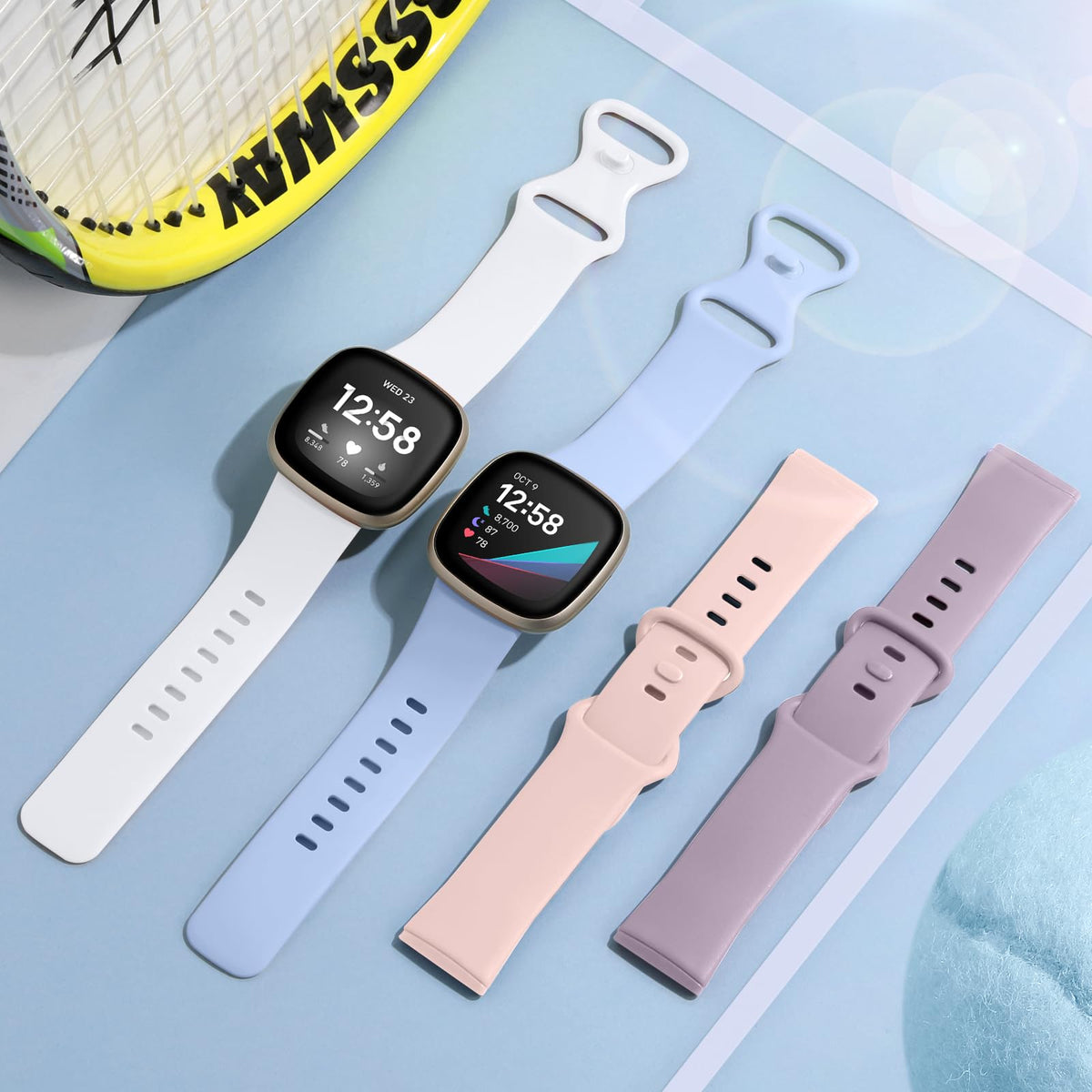 Getino white band pack demonstrating versatile color option for Versa and Sense