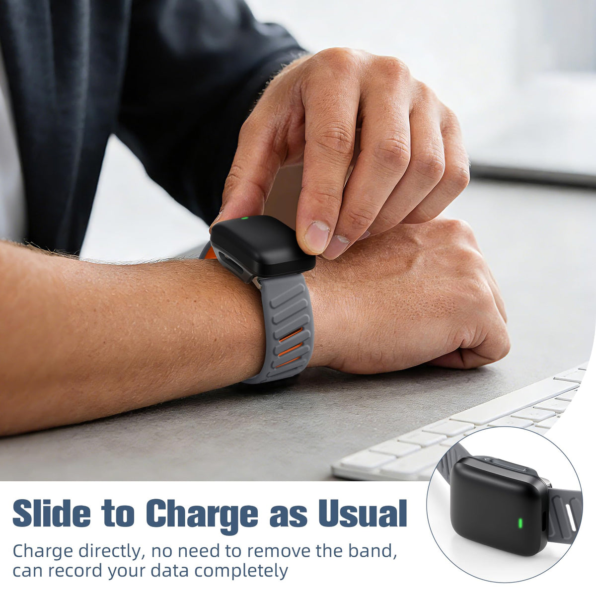Getino Whoop 5.0 Life band in waterproof silicone material for sweat and water.