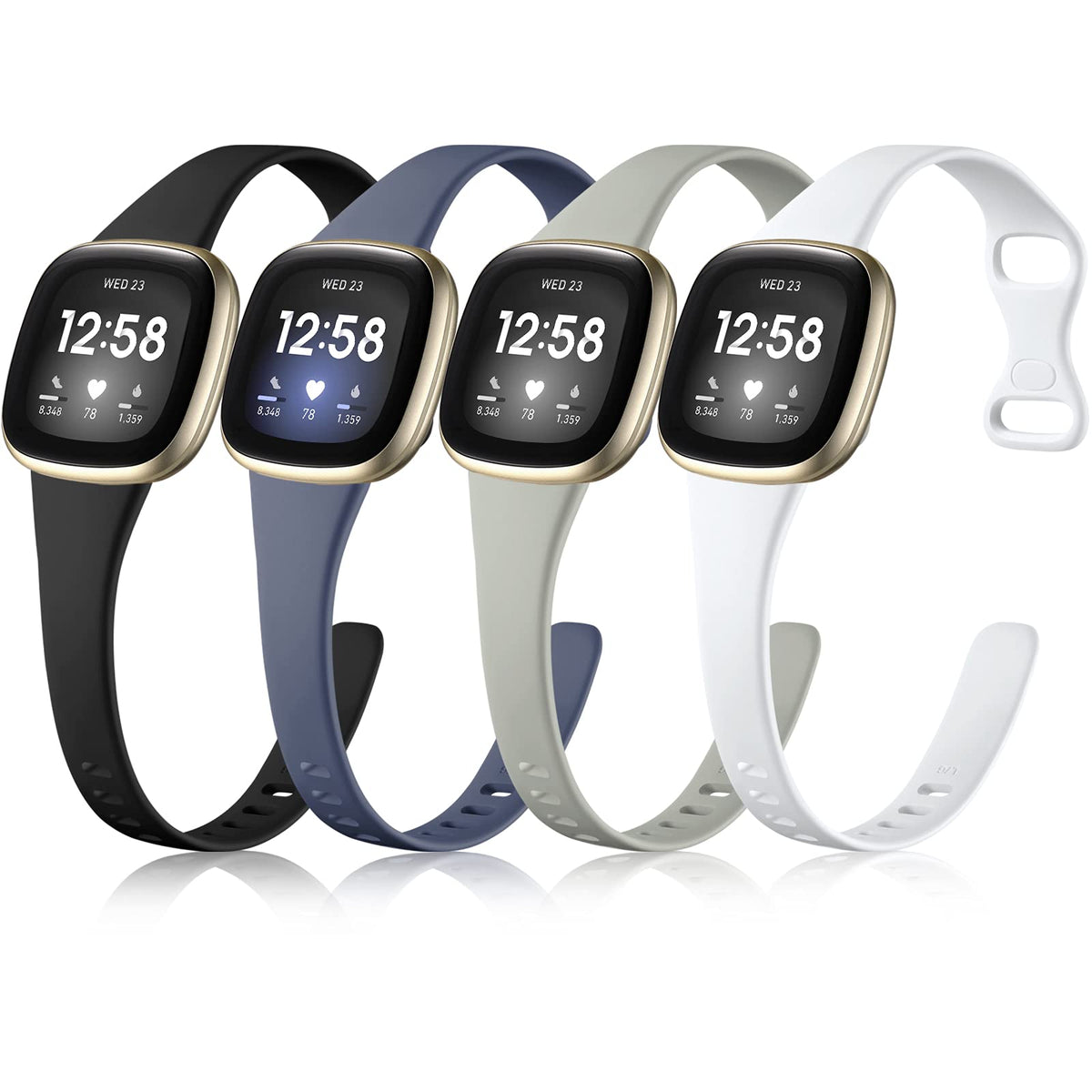 Getino Versa 4 slim band in black for all-day comfort and a sleek look.